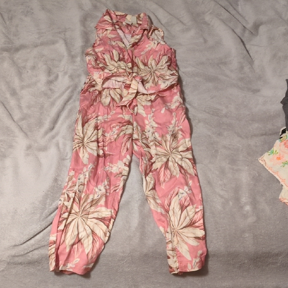 Islander Pink and Cream Floral Jumpsuit